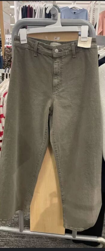 Green wide leg jeans