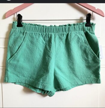 Green woven shorts