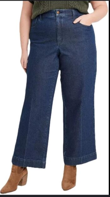 High rise wide leg comfort stretch jeans