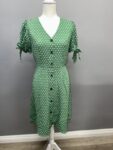 Monteau Polka Dot Dress Green & White