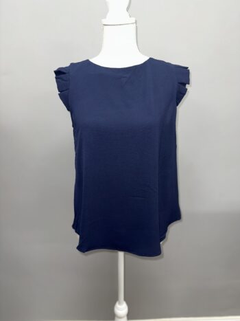 Women's Solid Flutter Sleeve Top