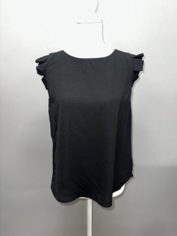 SHELL BLOUSE TOP BLACK