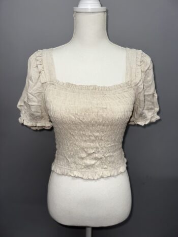 SOLID SQUARE NECK PUFF SLEEVE