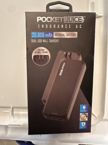 Pocket Juice Endurance AC Built-In Wall Plug 10000mAh Portable Charger - Black