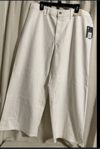 Khaki wide leg jeans