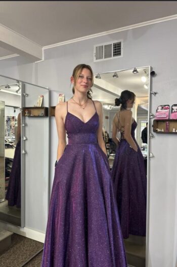 Long purple glider dress