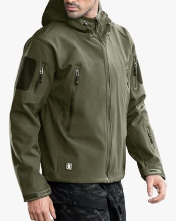 Men's Quiet Hunting Jacket Waterproof Softshell Fleece Lined Outdoor Heated apparel