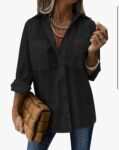 Over size black button up
