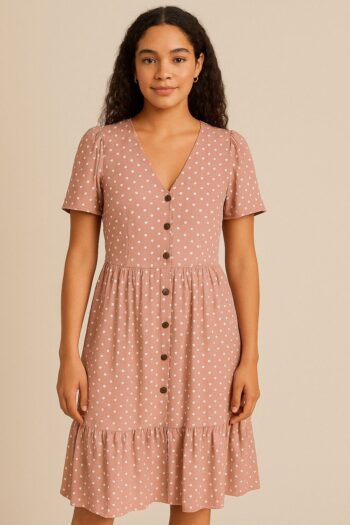 Pink and white dress