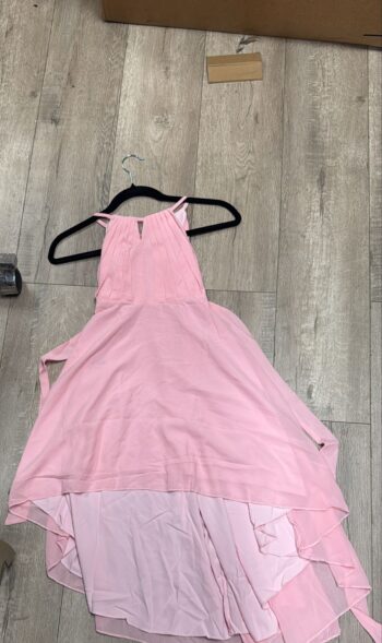 Pink long to short dress