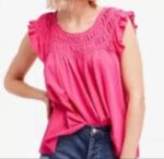 Pink ruffled top