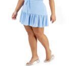 Plus size light blue towel skirt