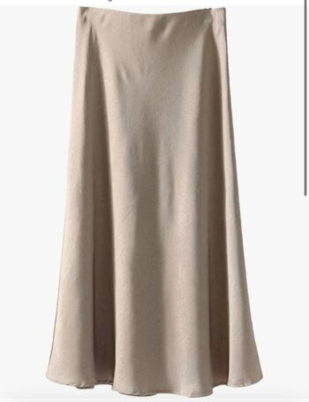 Spring Summer Satin Skirts for Women Long Elastic Waist Silk Skirt Women Elegant Maxi Skirts