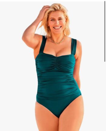 Swimsuits For All Women's Plus Size Shirred Sweetheart One Piece Swimsuit