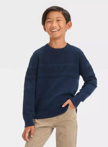 Cat & Jack Boys Crewneck Knit Sweater