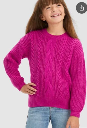 Cat & Jack Girls' Cable Knit Pullover