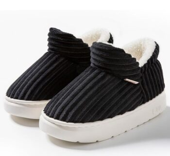 Women's Cozy Felt House Shoes with Thick Sole, Memory Foam Closed Back Thermal Slippers with Fuzzy Plush Lining Indoor Outdoor Warm Fleece Comfy Slip On Shoes