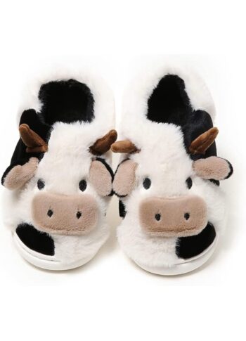 PLMOKN Cow Slippers For Women