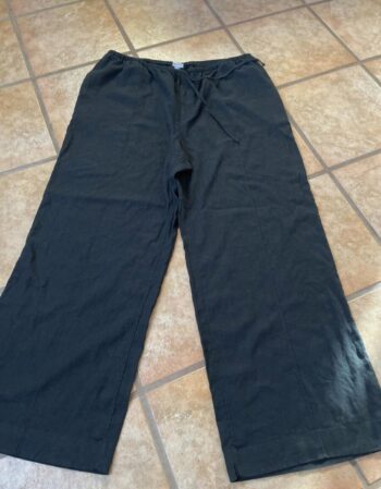 Women's A New Day Wide Leg Linen Blend Pants Black