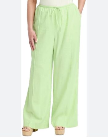 A New Day Women's High-Rise Wide Leg Linen Pull-On Pants
