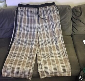 Nina Parker Women's Beige Plaid Pull-On Wide-Leg Pants