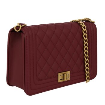 Alfa bag  women leather bag with antique gold accents, exuding modern elegance