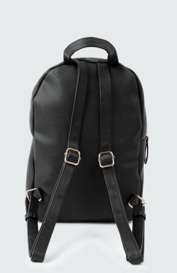Faux Leather Backpack Black