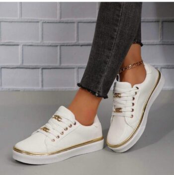 Everyday Comfort: Women's Casual Low Top Canvas Sneakers With Anti-Slip Sole - Rounded Toe For Easy Wear.
