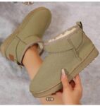 Women's Short Winter Boots - Cozy Cotton Shoes With Thick Sole, Classic Booties For Cold Weather, New Snow Boot Style - Ideal For Winter Fashion