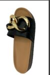 You're on your feet all day long. So you can fit in these chain-detail mule sandals