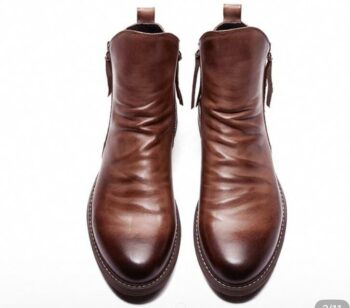 For Men Boots Casual Oxford Dress Ankle Boot Mid-Top Leather Shoes Classic Men's Business