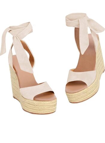 SERAIH Womens Lace up Espadrilles Platform Wedges Sandals Heels Tie Ankle Strap Summer Dress Shoes