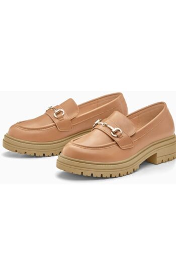 Coutgo Womens Chunky Platform Loafers Low Heel Flats Lug Sole Slip On Penny Loafers Office Work Dress Shoes with Chain