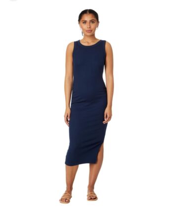 Universal Thread Tank Dress Ribbed Stretch Latte Brown Cotton Blend