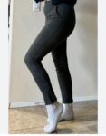 Women's High Waisted Ponte Leggings with Pockets and Side Zipper Split Hem - A New Day™️ Black Heather