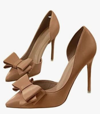 Womens Closed Toe High Heels Bow Tie Pumps Stilettos