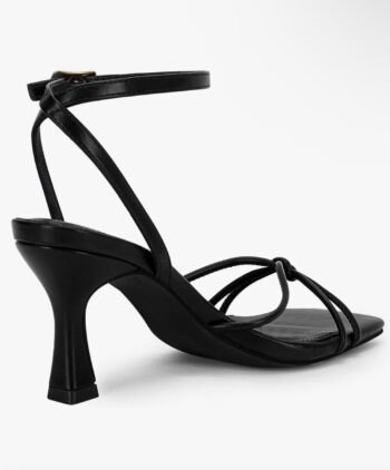 LAICIGO Women's Square Open Toe Heeled Sandals Stiletto Kitten Heel Ankle Buckle Strap Slingback Summer Dress Sandals