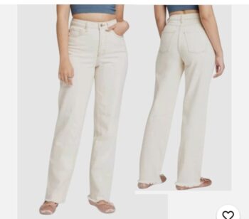 Wild Fable Women's High Rise Straight Jeans Cream