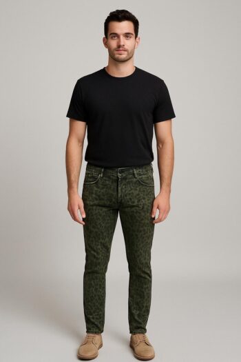 leopard print slim fit jeans