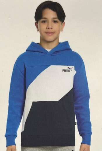 blue white navy blue design puma pullover hoodie youth