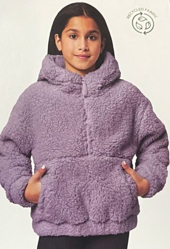 Kids Girls Long Sleeve purple Fleece Sweatshirt Winter Warm Girls Pullover