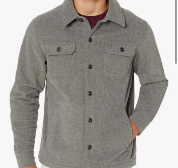 Long-Sleeve Polar Fleece Shirt Jacket youth grey