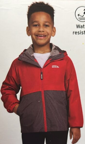 youth light weight jacket zip up red
