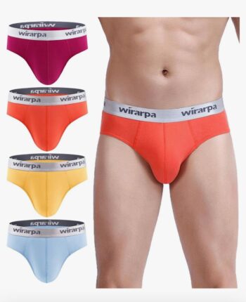 wirarpa Men's Cotton Stretch Underwear Support Briefs Wide Waistband Multipack