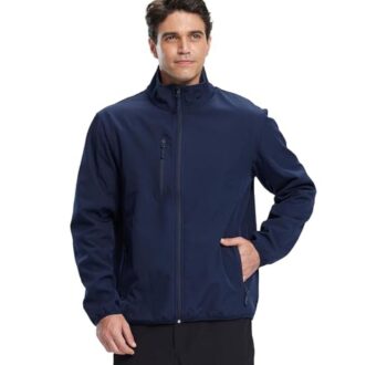 Fleece Lined Athletic Jacket, Windproof Outerwear for Running Hiking Traveling