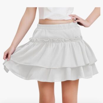 Ruffed white skirt