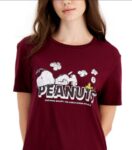 Snoopy logo Women’s T shirt burgundy