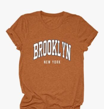 Women’s White BROOKLYN logo print short Sleeve T shirt