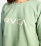 women’s green RVCA lettering in middle long sleeve sweatshirt