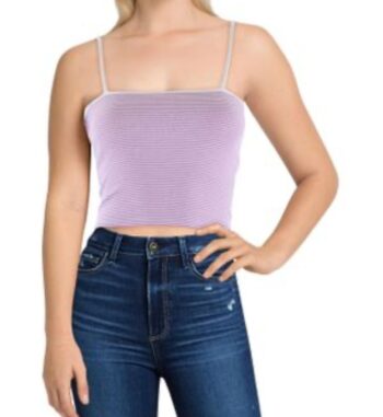 women’s purple and white stripped tank top